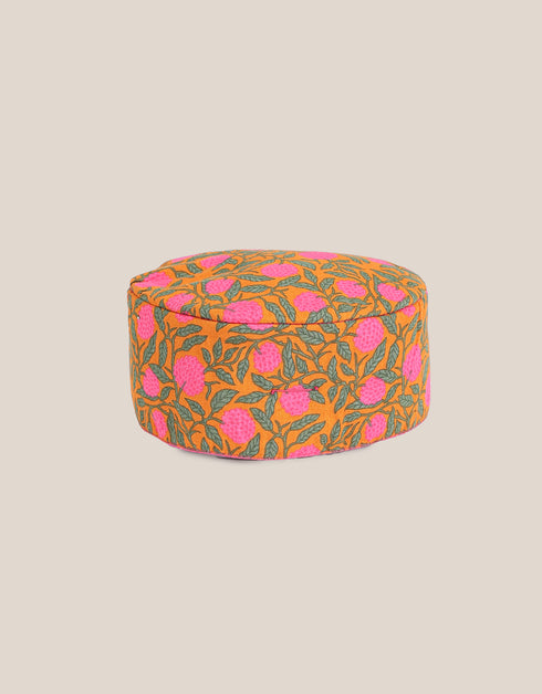 Reversible milton hat with embroidery with printed lining
